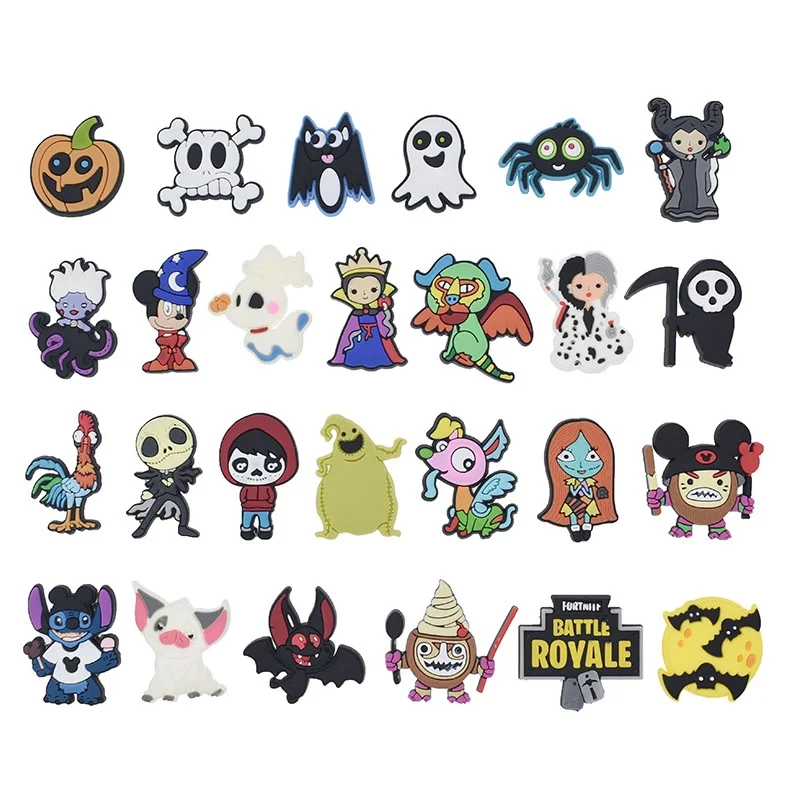 

100 шт./лот JIBZ ПВХ Кроксы для обуви подвески черные для девочек и мальчиков волшебная кнопка для обуви аксессуары Пряжка украшения Шарм для де...