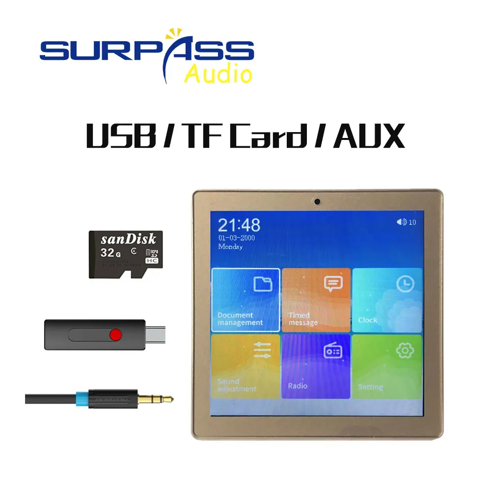Аудиосистема Smart Home музыкальный плеер 2 4 каналов дюймовый сенсорный мини экран
