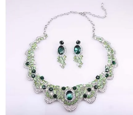 fashion charming 2set/lots diamond crystal bride pearl lady's set necklace earings up-market 32.99y | Украшения и аксессуары