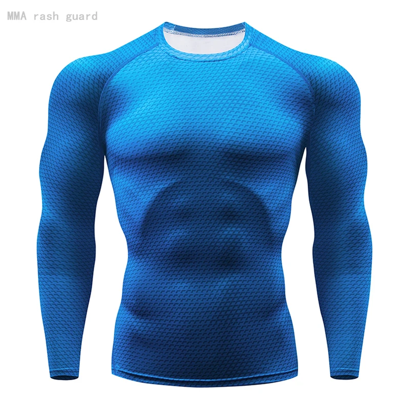 

Running Shirts Man Workout Clothing Compression Long Sleeves Top Tights Plus Size Tracksuit Winter Jogging Shirt Sweat Gym MMA