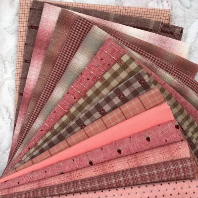 CC741-10pcs 23x33cm polychromatic the cheapest Japanese first dye washed fabric stitching dol DIY fabric plaid cotton doll cloth D30 - Цвет: CC741-10pcs