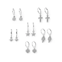 6pcspack hot sale star ornament variety of wings cross personalized ear clips brass buckle dangle earrings