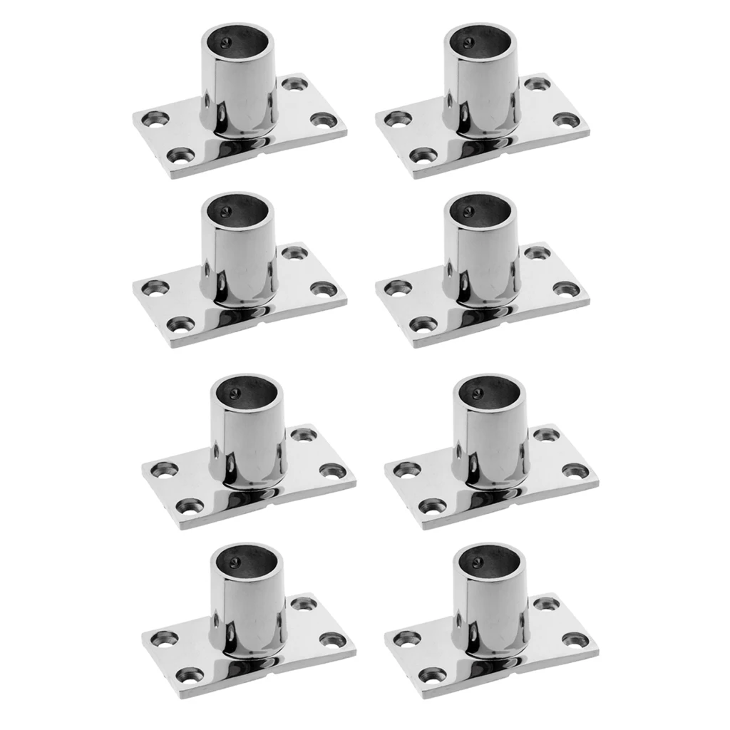 

8x Boat Hand Rail Fitting 90 Deg 1"/25mm Stanchion Base Marine