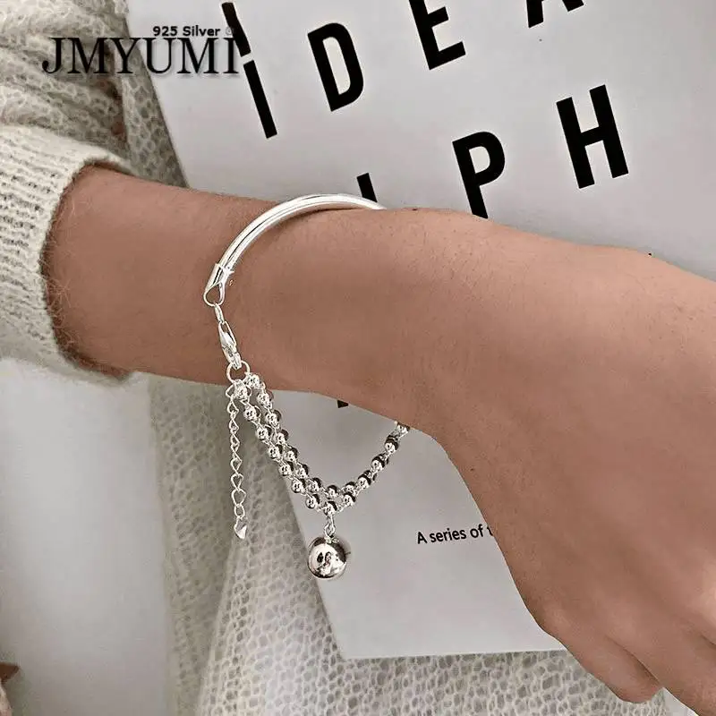 JMYUMI Spring New 925 Sterling Silver Bracelet Fashion Creative Bead Chain Tassel Pendant Handmade Wedding Bride Jewelry Gifts JMYUMI Spring New 925 Sterling Silver Bracelet Fashion Creative Bead Chain Tassel Pendant Handmade Wedding Bride Jewelry Gifts