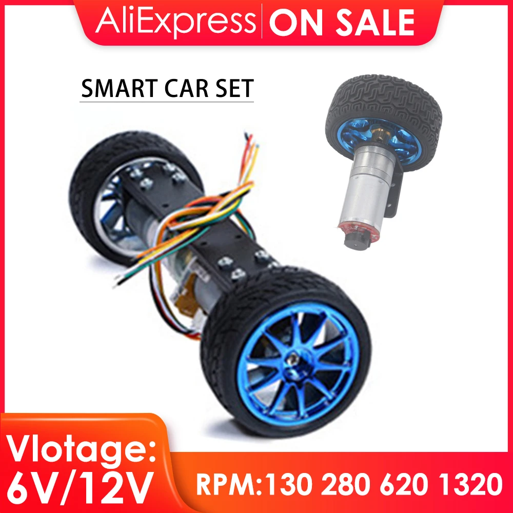 

DiY Arduino Geared Motors 6V 12V 24V DC Gear Motor With 65mm Wheel Coupling Kit For Robot Smart Car Gearmotors