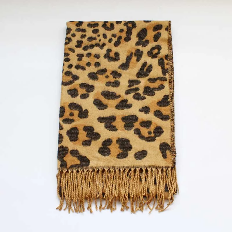 Новинка кашемировый шарф с принтом цвет плед Cachecol Foulard женский хиджаб с бахромой кашемировый палантин пончо Леопардовый принт