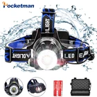 Самый мощный светодиодный налобный фонарь с зарядкой от USB и постоянным током светильник водонепроницаемый налобный фонарь с аккумулятором 18650, налобный фонарь с зумом для кемпинга
