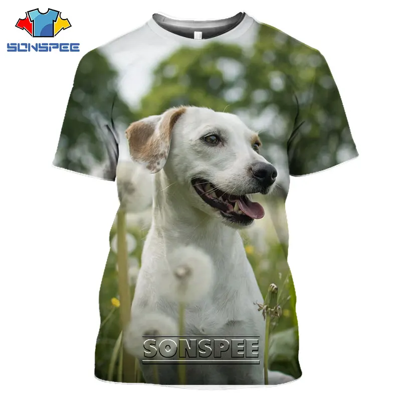 

SONSPEE Animal Smile Dog Labrador Gloden Retriever Pet T-shirts Casual Harajuku Fitness Short Sleeve3D Print Women Man T Shirt