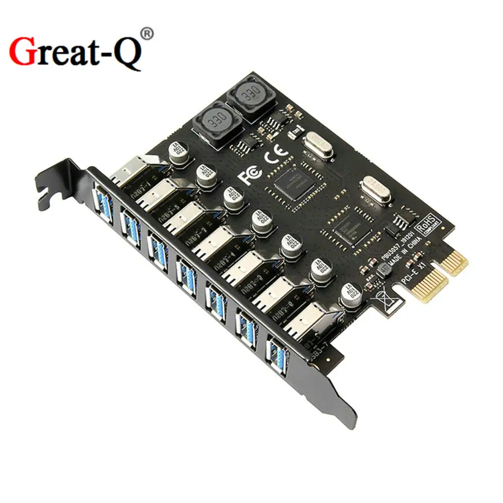 

USB PCIe adapter 7 port USB 3 Hub PCI e adapter PCI express USB3 controller USB3.0 PCI-e expansion board card for Desktop