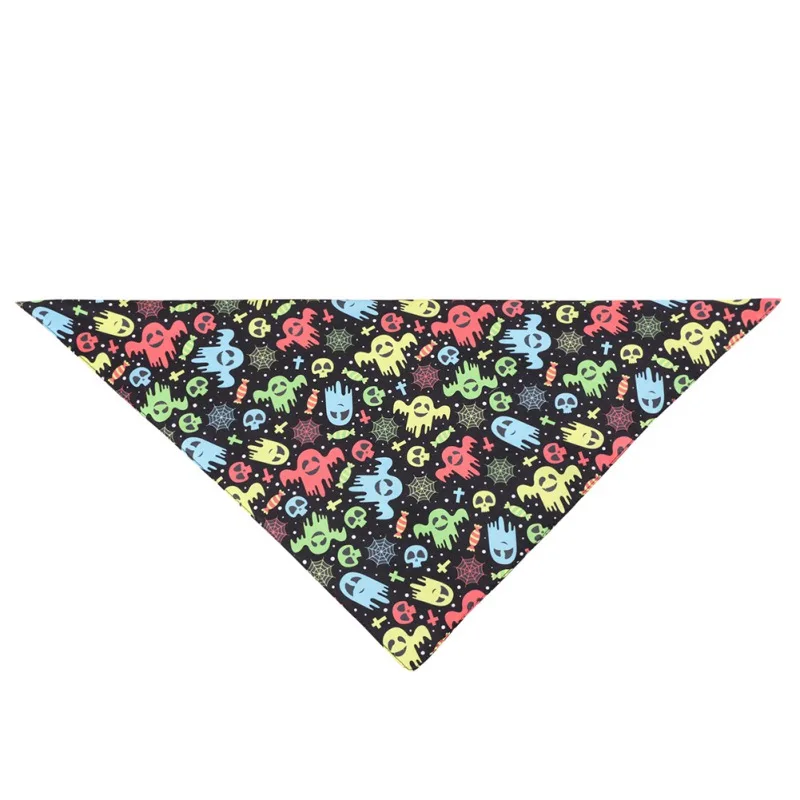 

Halloween Dog Bandana Triangle Bibs With Pumpkin Pattern Washable Scarf Accessories