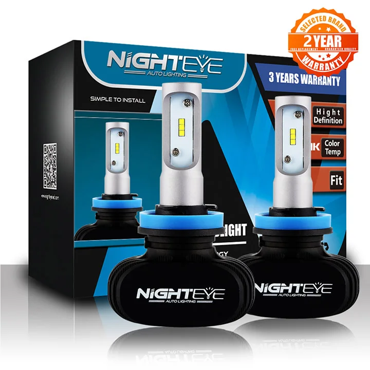 Nighteye H11 Led H7 H4 9005 9006 50 Вт 6500 лм K CSP Светодиодные Автомобильные фары комплект для
