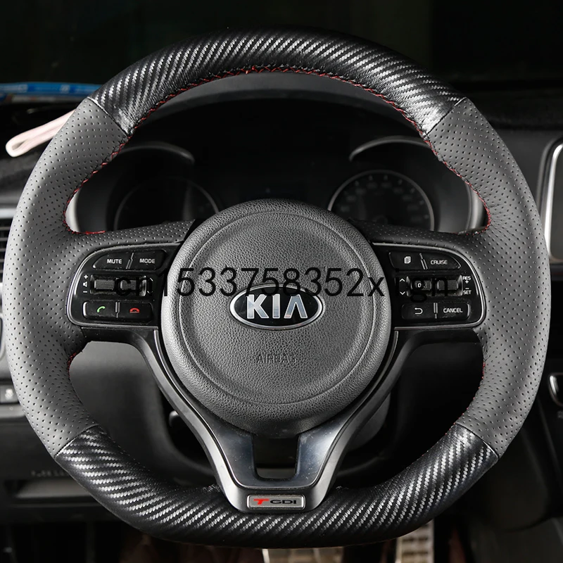 

Leather hand-sewn steering wheel cover For Kia K5 K4 K3 K2 zhisportage KX3 sportage R fcrte KX cross kx5 car wheel cover