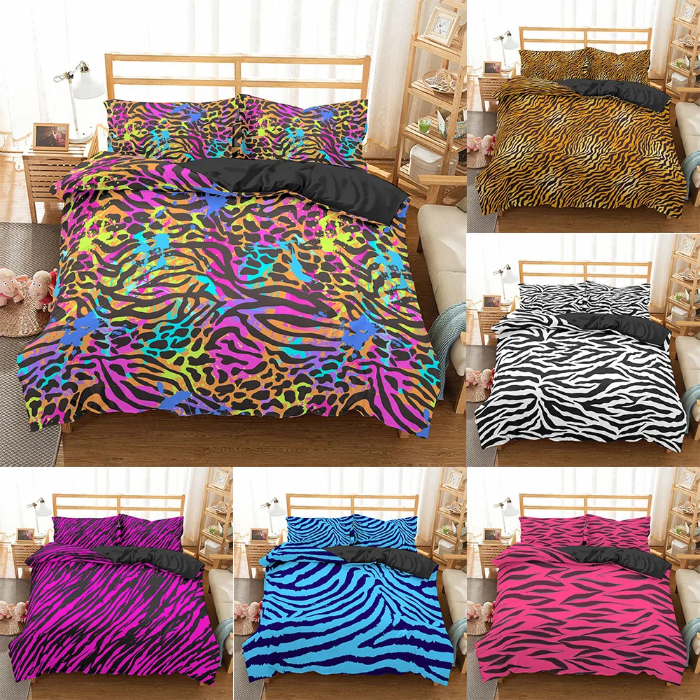 

Роскошные комплекты постельного белья с леопардовым принтом 2021, пододеяльник, двуспальный, Королевский размер, постельное белье, мягкое одеяло, постельное белье