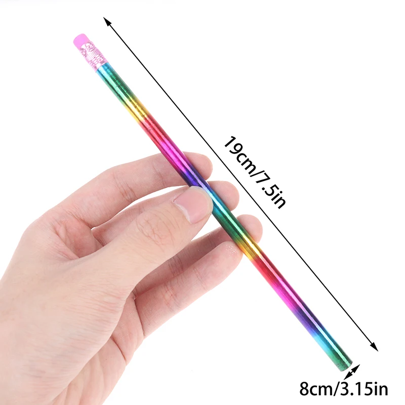 

12Pcs/Set Rainbow Pencil Wooden HB Pencil Environmental Protection Pencil Learning Office School Sketch Pencil