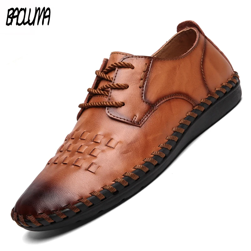 Brand Men's Casual Shoes High Quality Leather Comfortable Breathable Men Outdoor Non-slip Zapatos De Hombre | Обувь
