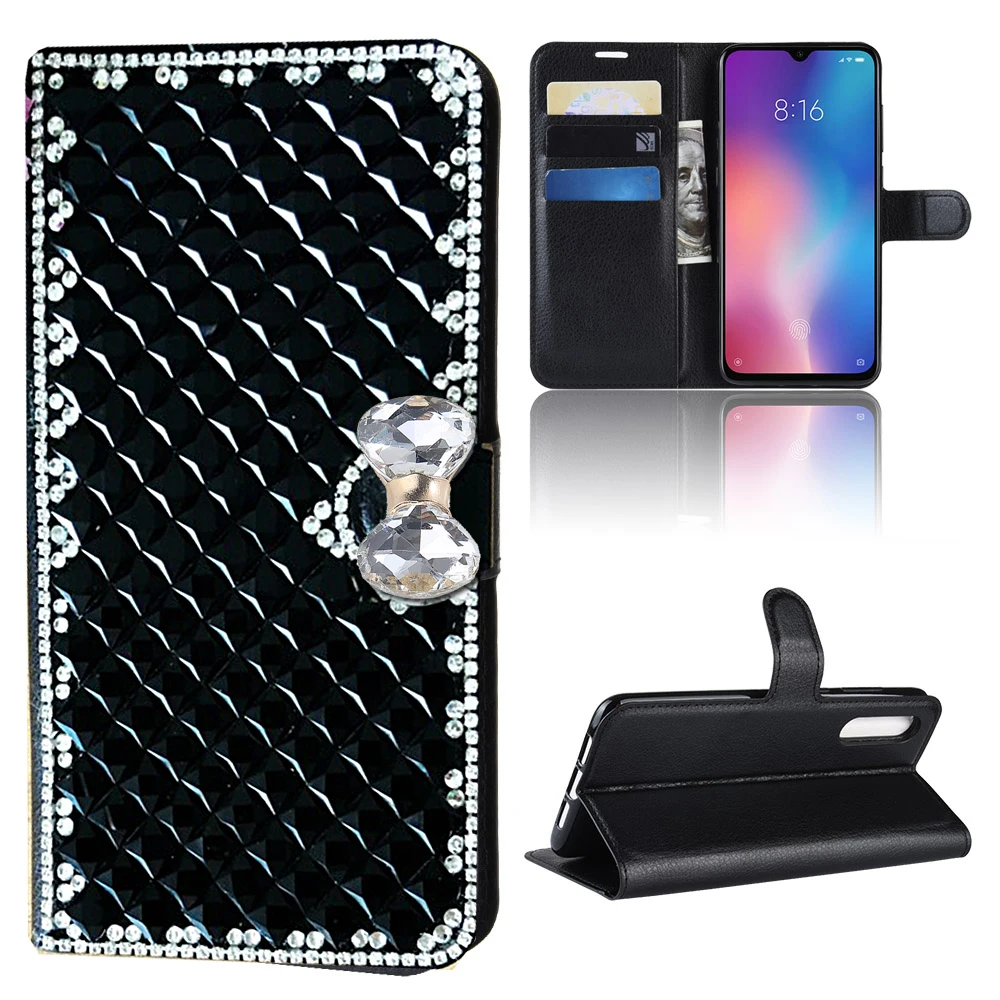 

Leather Flip Wallet Phone Case for Samsung S6 S7 edge S8 S9 S10 Plus S10e Note 8 9 A9 A7 A8 A6 J4 J6 Plus 2018 J2 J8 Bling Cover
