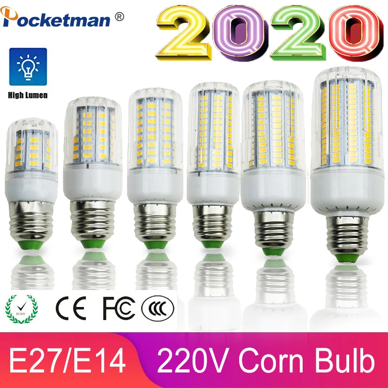 2020 New Arrival Hot Sale E27 E14 50W 40W 30W 25W 15W 12W 7W replace 220V warm/cold white Corn LED Lights suitable for home | Лампы и