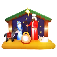 6 5ft christmas inflatable nativity scene birth of jesus air blown model led light christmas yard park party