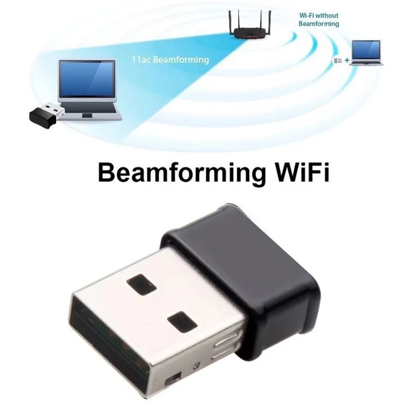 

Mini USB WiFi Adapter 802.11AC Dongle Network Card 1200Mbps 2.4G & 5G Dual Band Wireless Wifi Receiver for Laptop