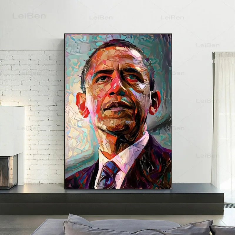 U.s. President Obama Portrait Canvas Painting Art Posters and Prints Modern Popular Modular Pictures Home Decor Bedroom Murals | Дом и сад