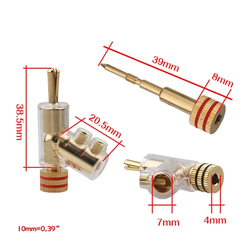 

2021 New Gold/Rhodium Plated Speaker Banana Plugs Screw Plugs Connector for Speaker Wire Home Theater Components