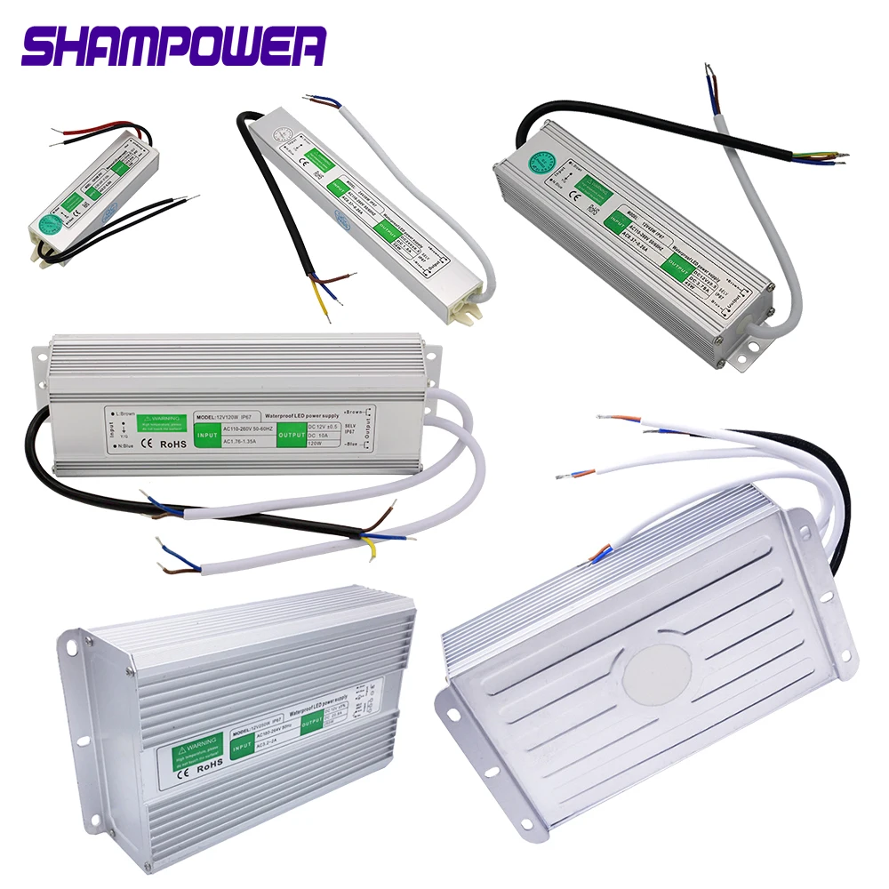 DC 12 В 24 в водонепроницаемый источник питания импульсный трансформатор освещения 10 Вт 36 Вт 60 Вт 150 Вт 200 Вт 360 Вт 400 Вт IP67 Светодиодный драйвер адаптера питания