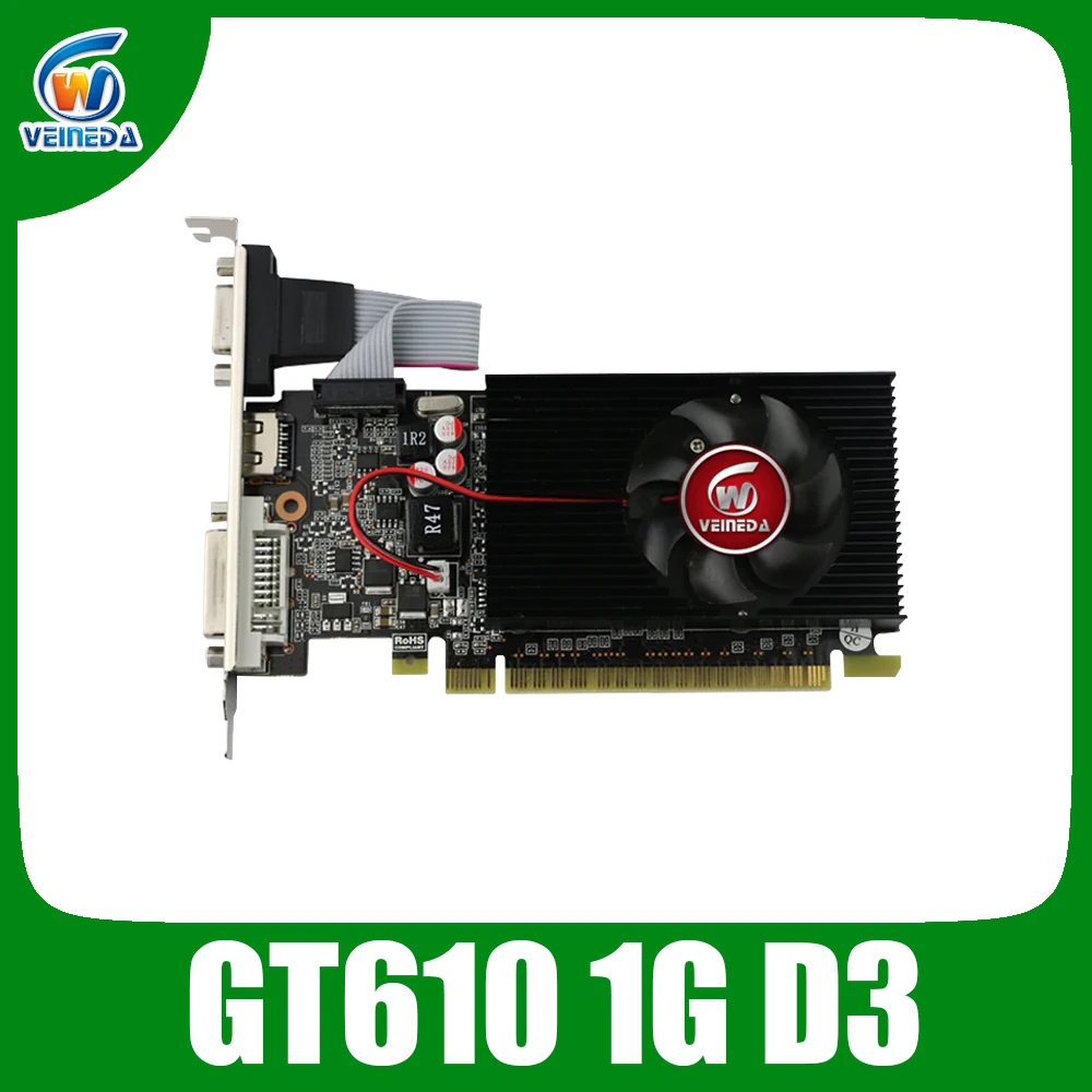 Графическая карта VEINIDA GT610 1 ГБ низкопрофильный чипсет Geforce видео DDR3 для обычного
