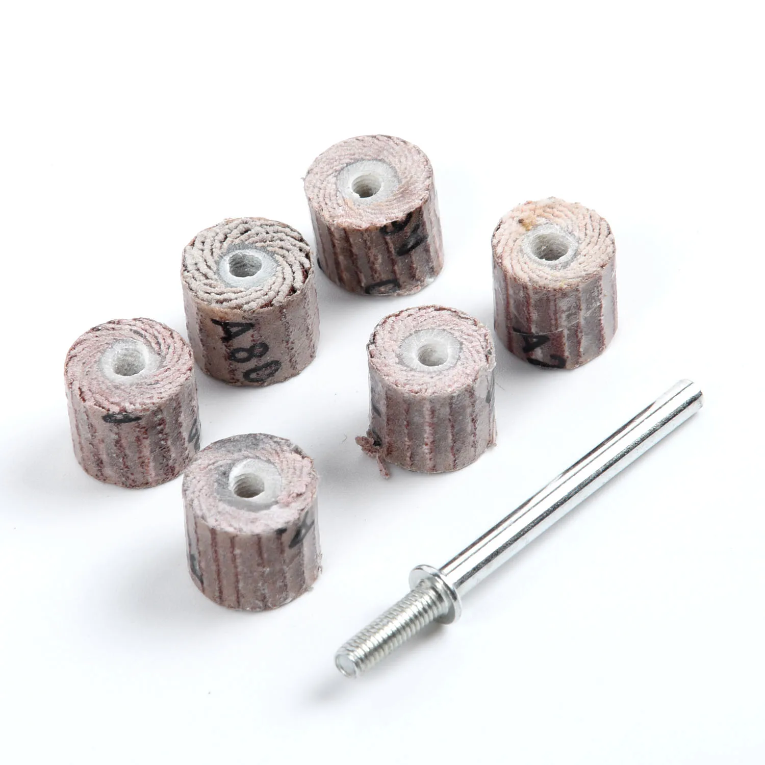 

6pcs/lot Flap Wheel Emery Cloth Grinding Head Rotary Metalworking Tools&Mandrel