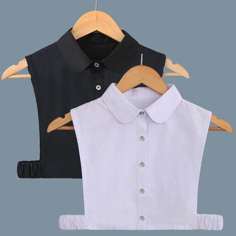 

Имитация воротника с пуговицами и отворотом для мужчин, белый воротник с отворотом спереди, блузка со съемным воротником, имитация женских накладных воротников, воротник с отворотом