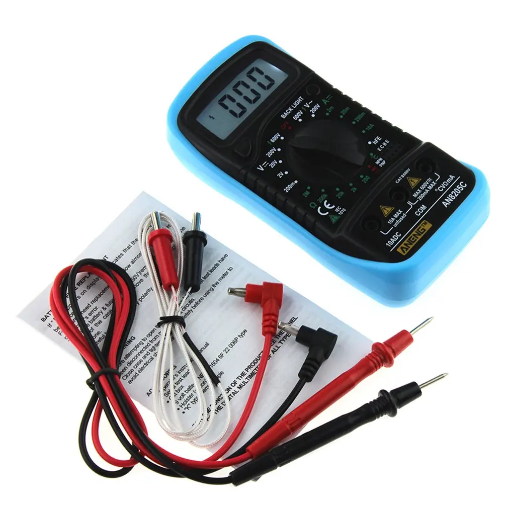 Профессиональный цифровой мультиметр AN8205C ЖК дисплей AC/DC термометрический
