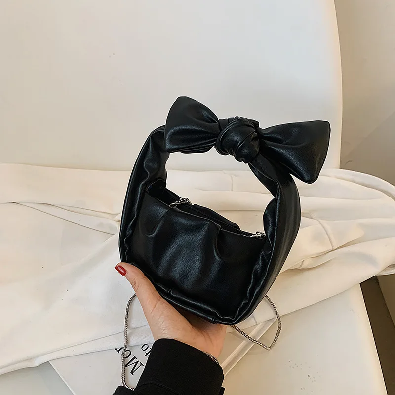 

2021 Mini Handbags For Women Soft Leather Solid Color Tie Hand Bag Luxury Brand Designer Shoulder Bags Female Crossbody Bag
