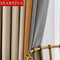 new chenille thick curtain fabric modern light luxury bedroom living room blackout curtains finished factory direct sales