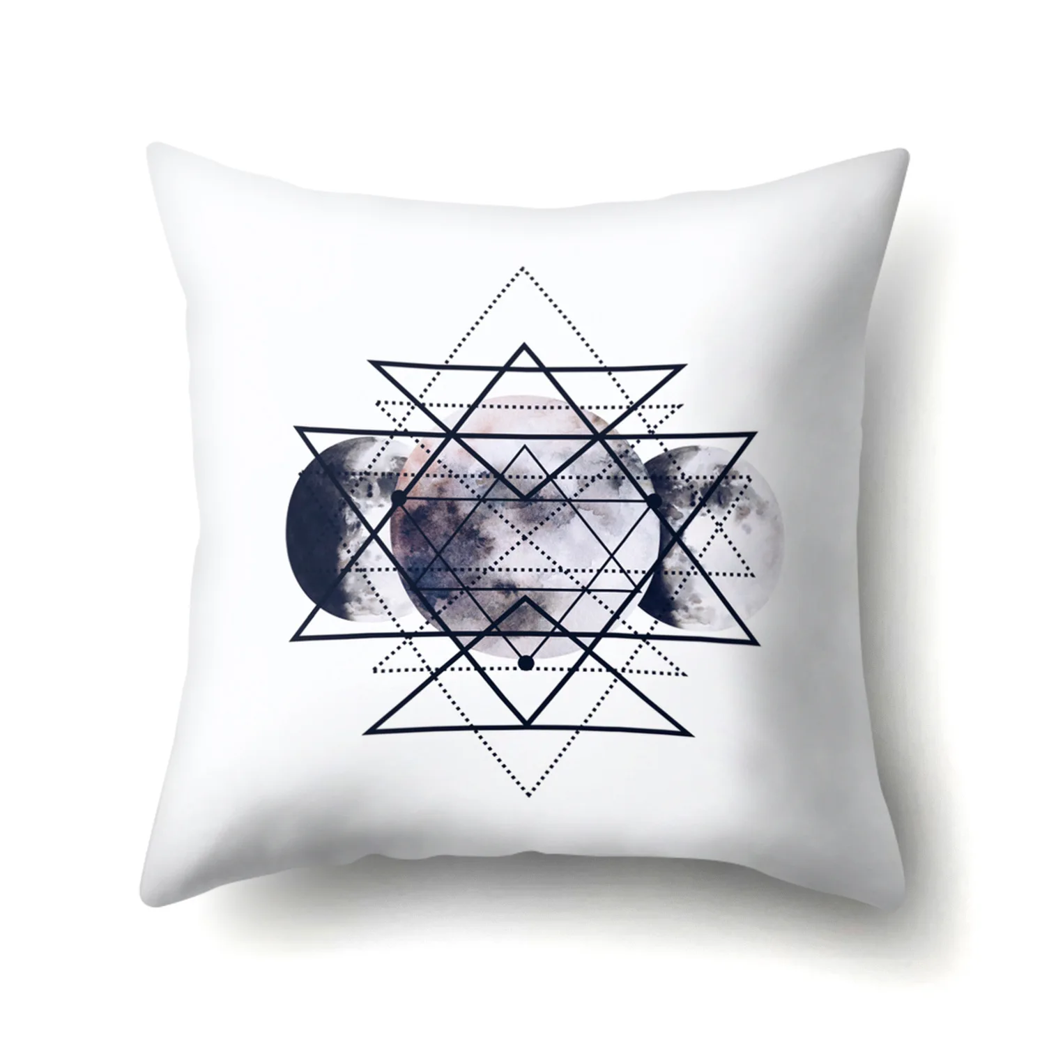 Абстрактная Геометрическая наволочка для подушки из полиэстера с мраморным