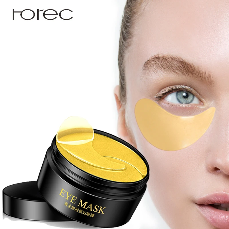 Золотая маска для глаз ROREC 24K Антивозрастная увлажняющая сна удаление темных