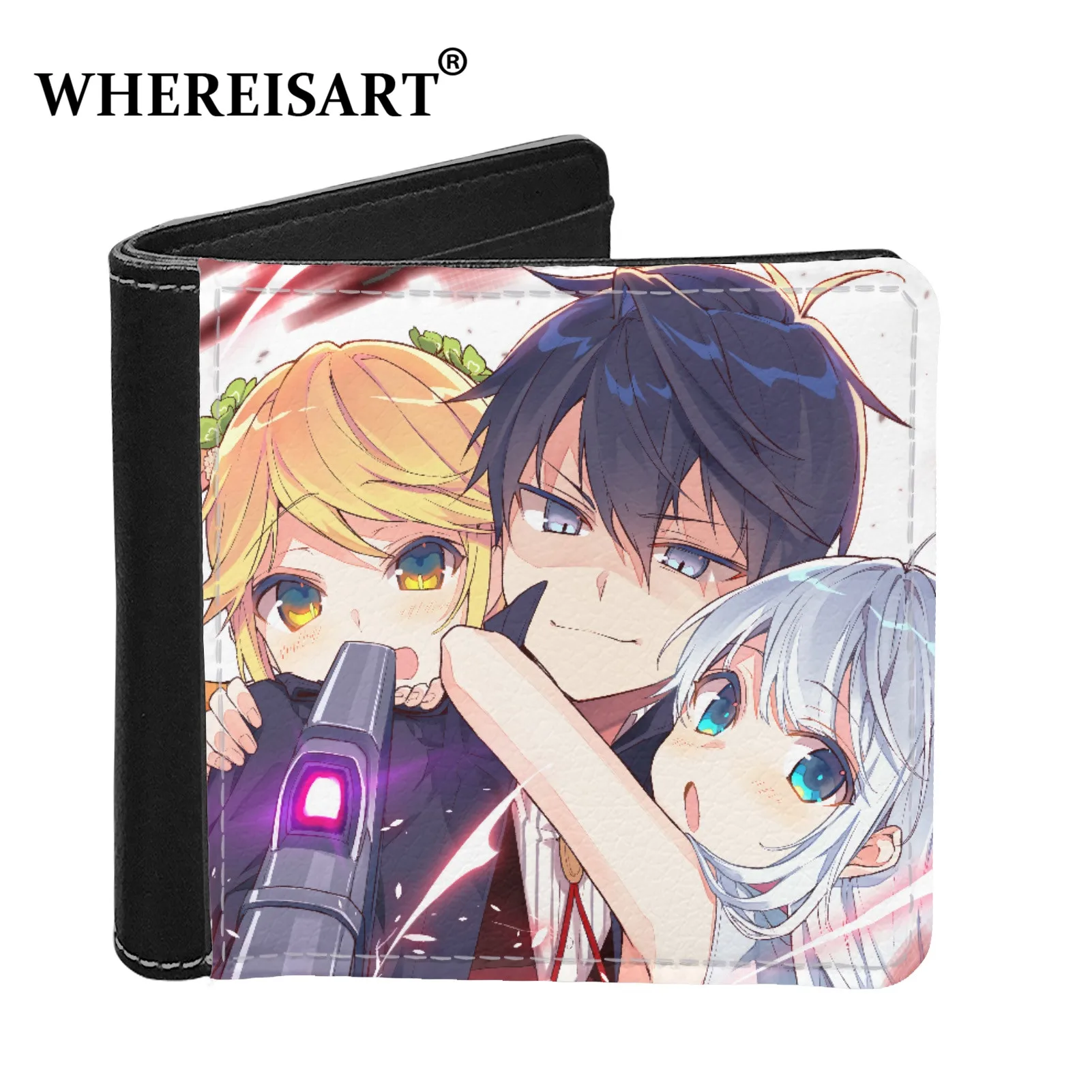 

WHEREISART Anime Sekai Saikou No Ansatsusha, Isekai Kizoku Ni Tensei Suru Men No Zipper Bags Short PU Leather Coin Card Purse