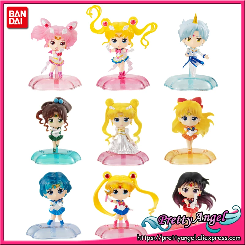 PrettyAngel Подлинная Bandai Сейлор Мун гасяпон капсула Мерцающая статуя Луна Меркурий