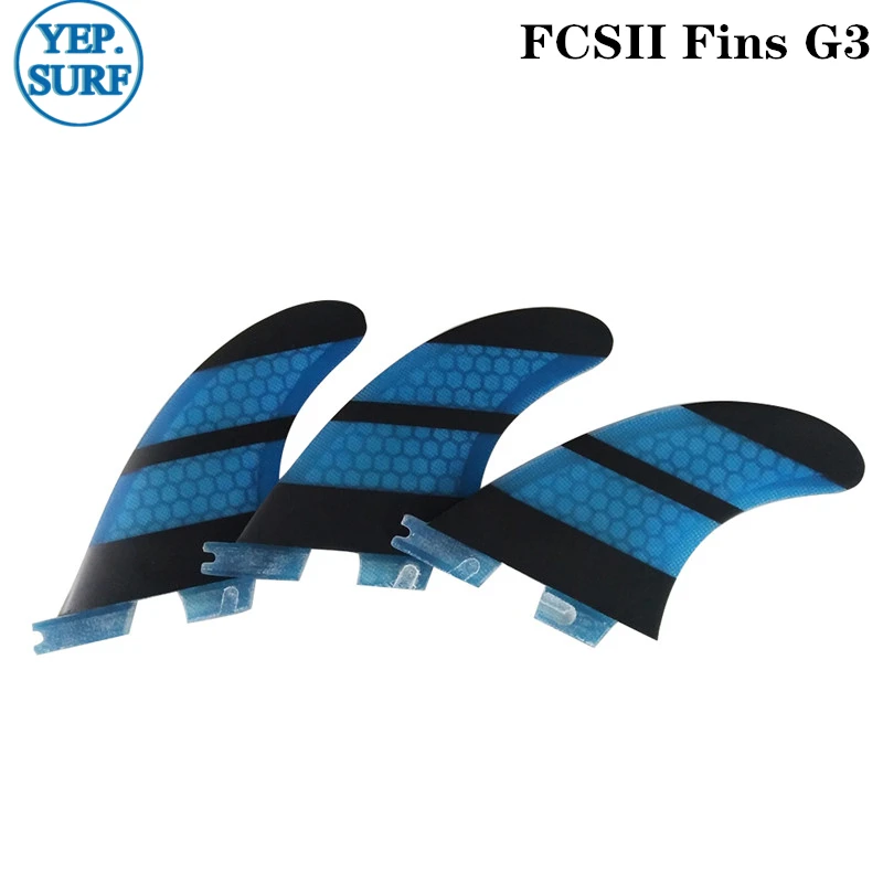 3pcs G3 Плавники для серфинга FCS2 G3/G5/K2.1 плавники для серфинга три плавника/три-четыре плавника набор синих сотовых плавников - Цвет: 3pcs G3
