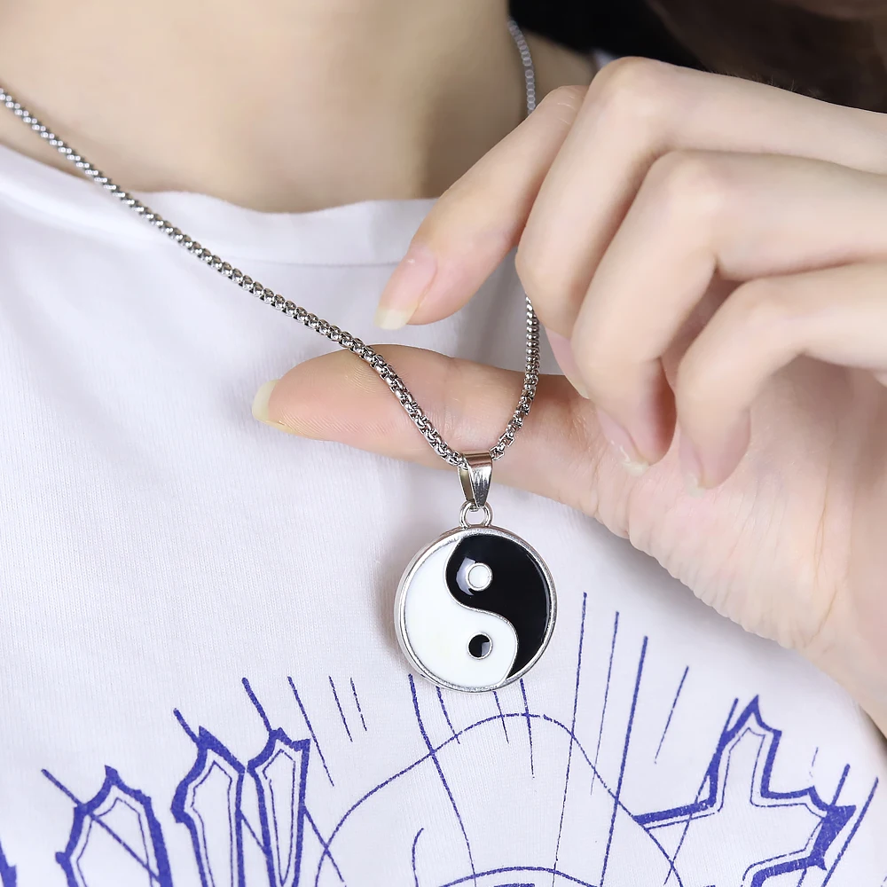 

Yoga Faith Tai Chi Necklace Women Several Layers Steampunk Chain Necklace Pendant Jewelry Accesories Gifts for Men and Women