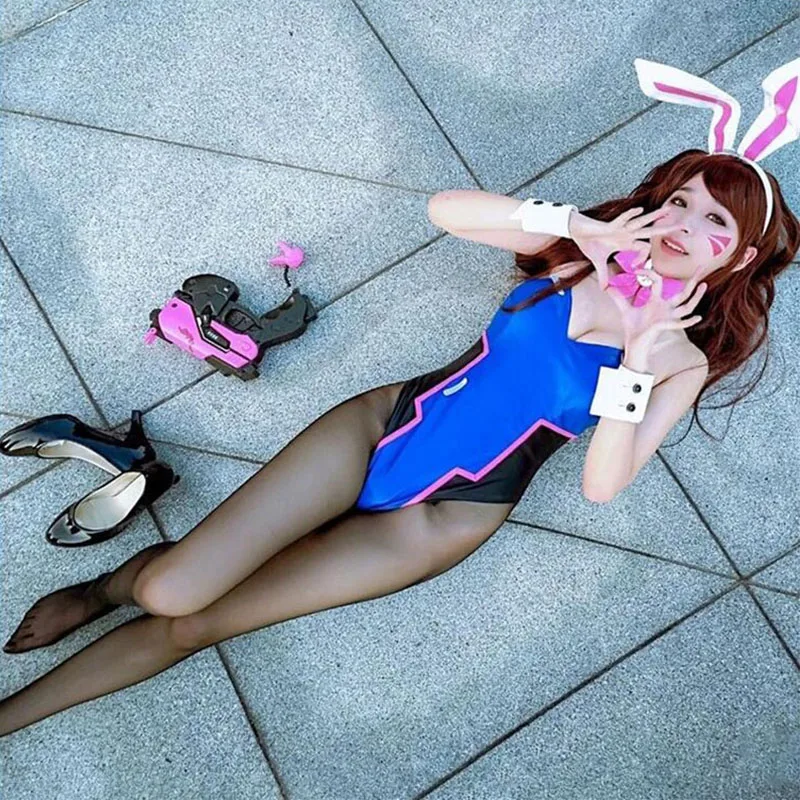 Женский сексуальный костюм для косплея DVA комбинезон девочек с принтом hana Bunny |