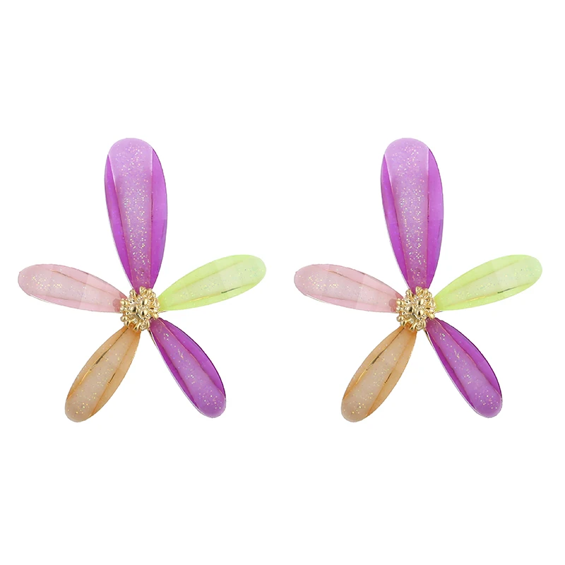 

Korean Style Sea-star Flower Colorful Gold Stud Earings Women Stud Earrings 2022 Trend Jewelry