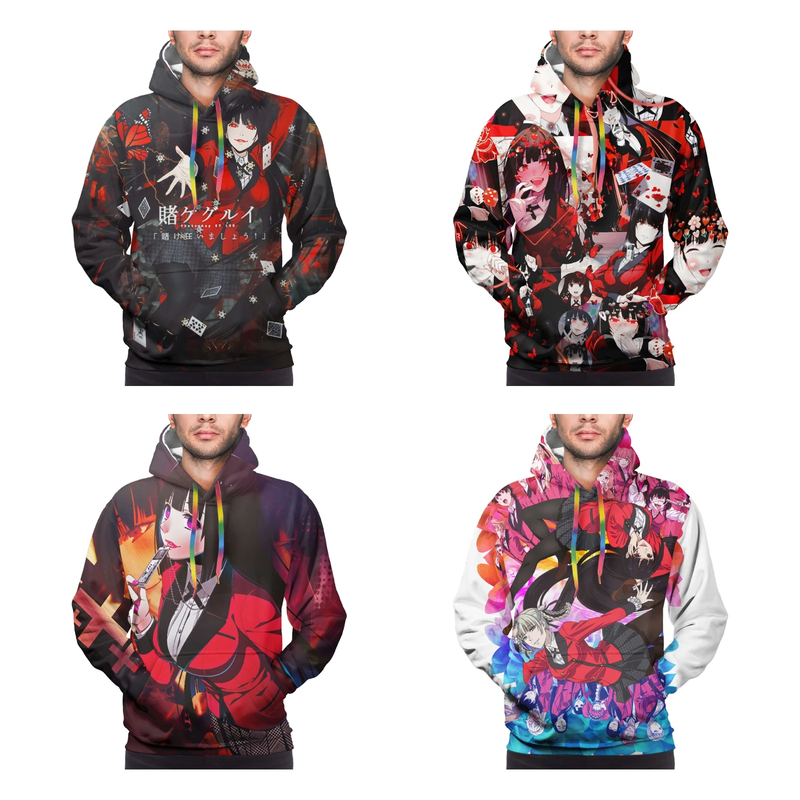 

Мужской пуловер с капюшоном и 3D принтом, с карманом