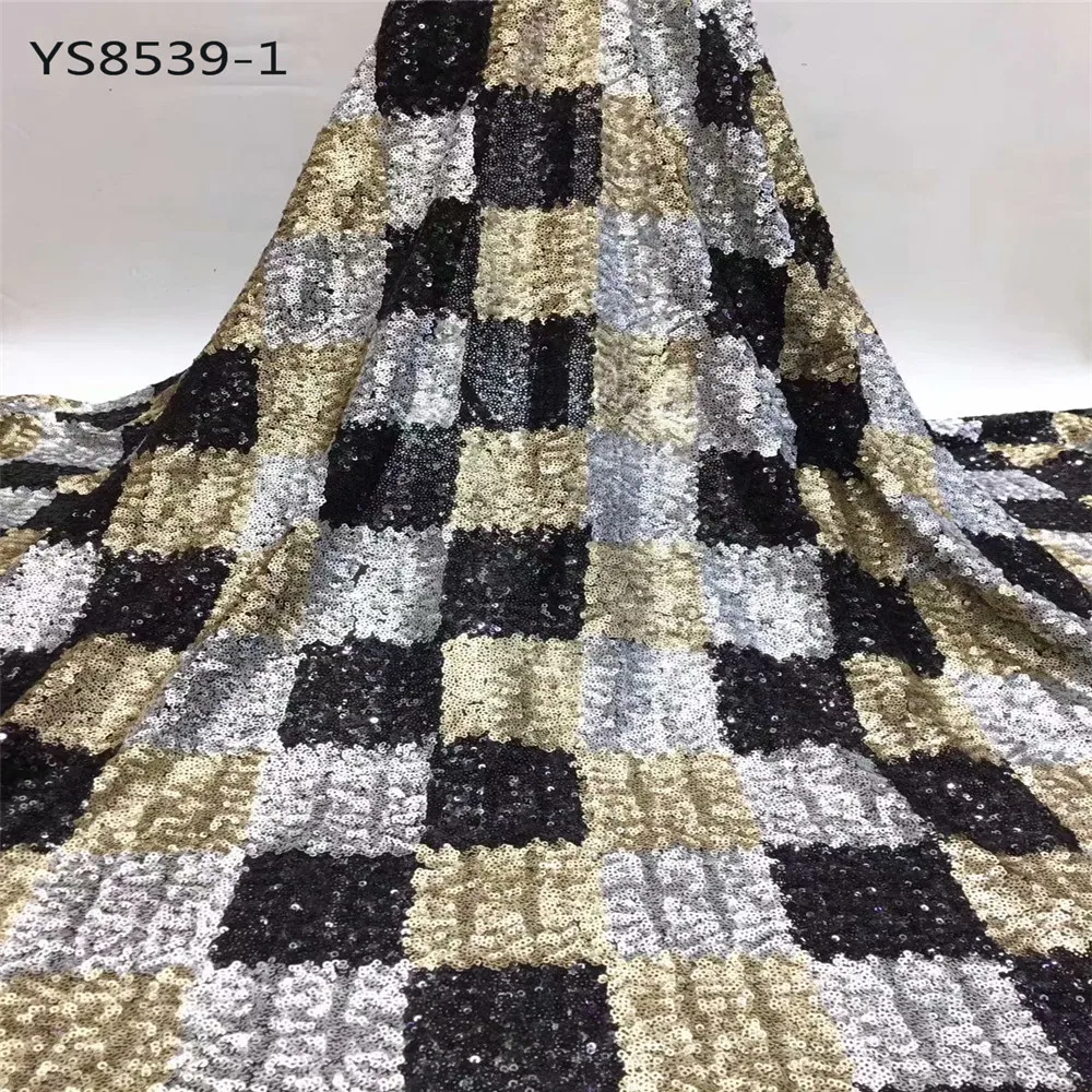 Африканская Новая мода роскошный французский черный и серебряный Тюль кружевная