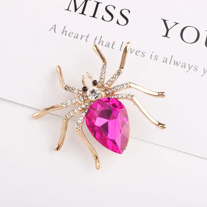 Изысканные кристаллы Броши пауки для женщин Стразы заколки в форме насекомых