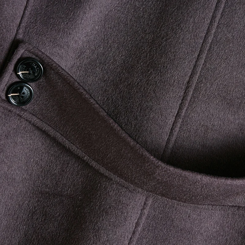 Новое высококачественное шерстяное пальто с бортами мужское зимнее теплое