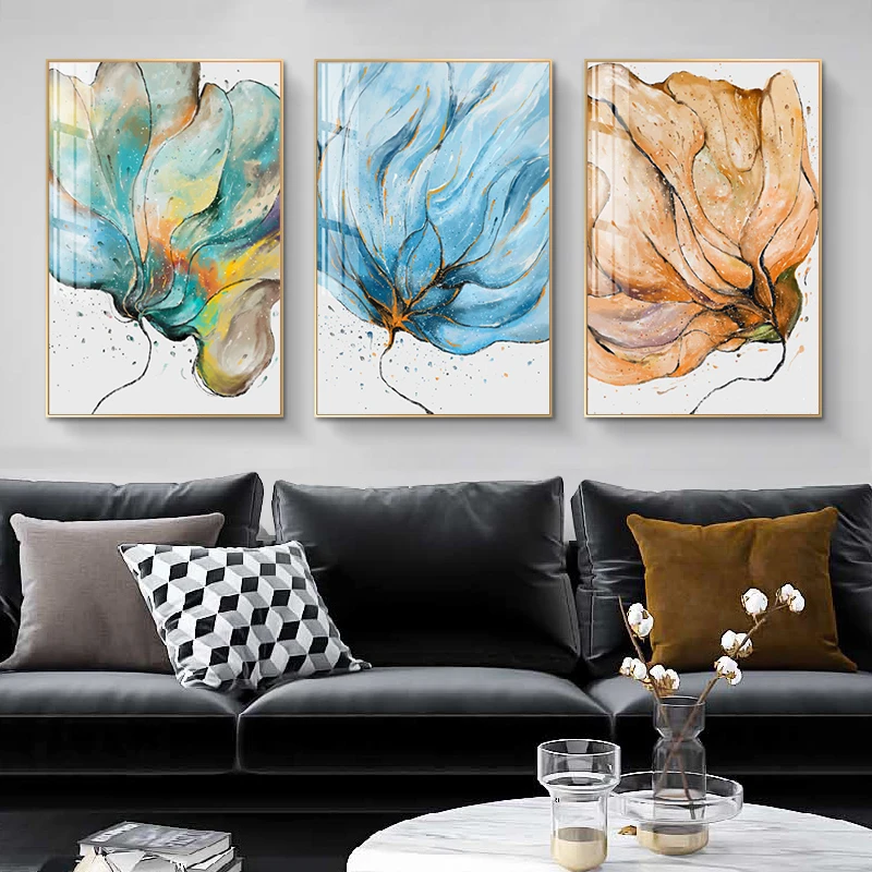 

Abstract Plant Watercolor Flower Canvas Poster Print Modern Home Decor Wall Art Painting Nordic Living Room Decoration Picture
