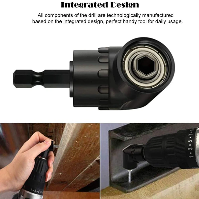 

4Pcs Universal Socket Adapter Set and Right Angle Drill 105 Degree Right Angle Screwdriver Set Drill Hex Socket Adapter