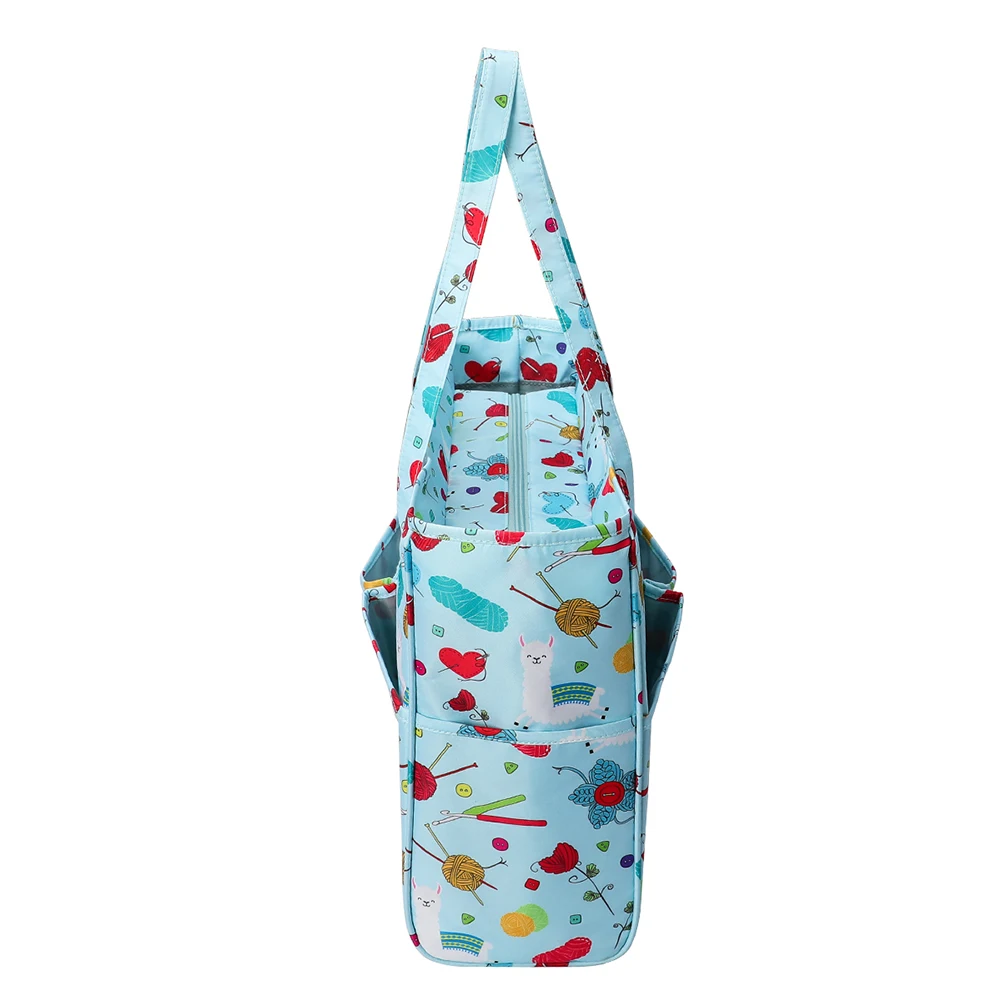 

Practical Classic Texture Embroidery Storage Bag Multi-functional Durable Crochet Hooks Thread Yarn Organizer Holder