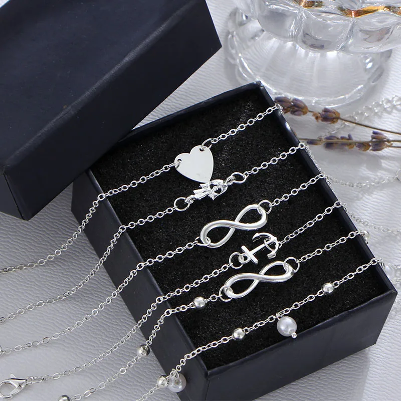 Женские винтажные ножные браслеты женские Украшения на ногу с якорем в форме