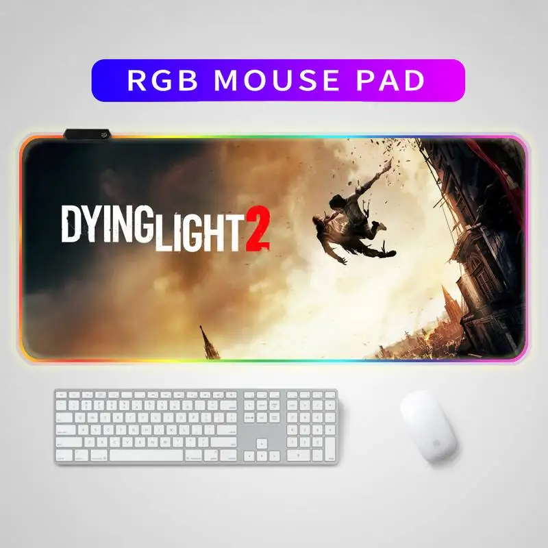 

Dying Light Zombie Running Game Humor RGB Mouse Pad with Locking Edge Mat Pads Natural Rubber Gamer Computer Laptop Pad