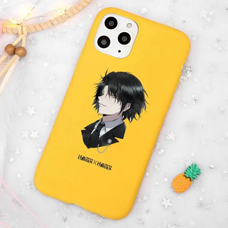 

HUNTERHUNTER animal cool Phone Case Candy Color Yellow for iPhone 11 12 pro XS MAX 8 7 6 6S Plus X 5S SE 2020 XR